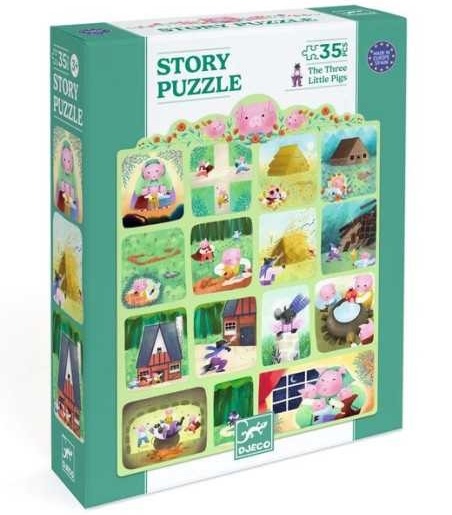 Story puzzle Les Trois Petits Cochons 35 pièces - Djeco